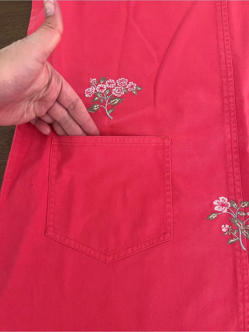 Pink Floral Shift Dress Cottagecore pockets Vintage Cotton Casual Flowers Medium - Picture 4 of 9